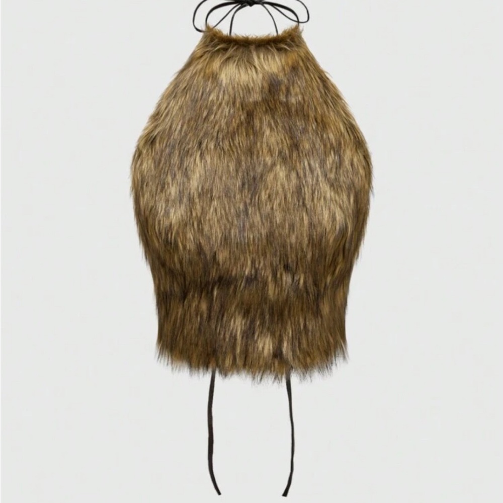 Faux Fur Halter Top